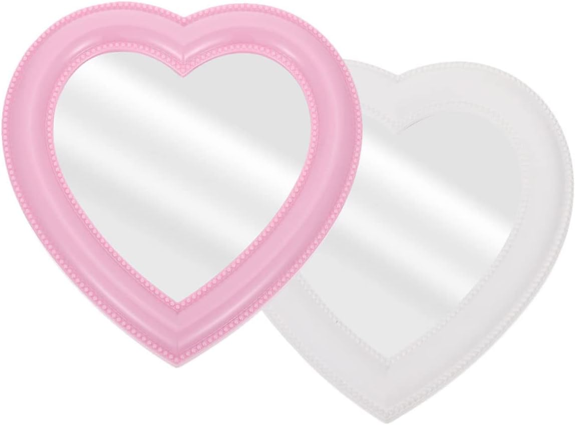 HAPINARY Heart Shape Vanity Mirror Set 2pcs Wall Mounted