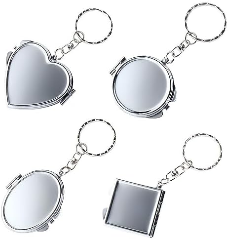 Compact Folding Mirror Key Chain for Travel