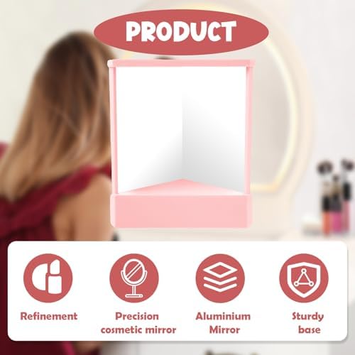 True Reflection Non Reversing Makeup Mirror Pink