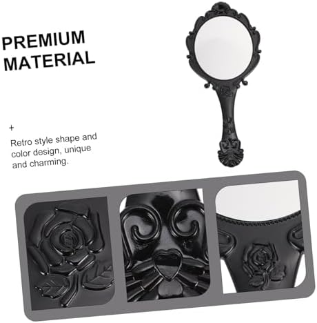2pcs Retro Gold Frame Makeup Mirror Portable