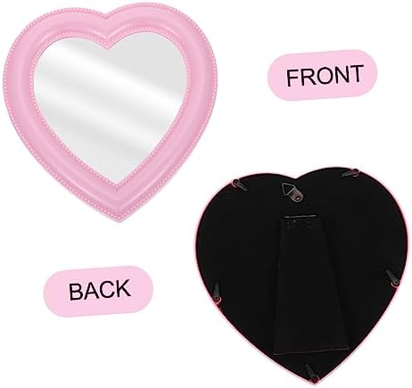 1pc Heart-Shaped Makeup Mirror Wall Mount Desktop Style