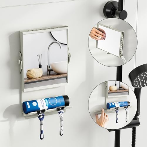 APLOP Fogless Shower Mirror with Magnification and Razor Holders