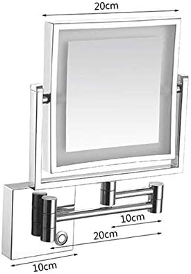 DEIHGE 3X Magnifying Wall Mount Vanity Mirror with LED Light 360 Swivel