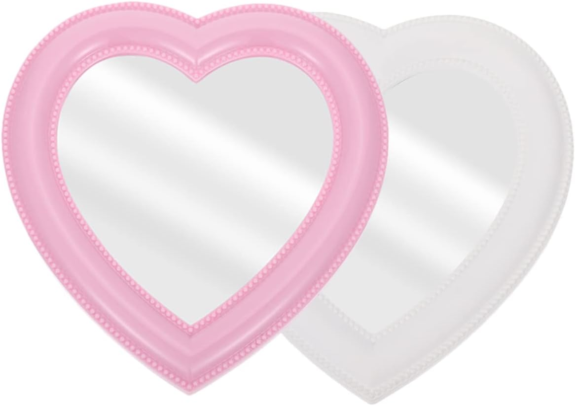 Heart-Shaped Folding Makeup Mirror Set for Bedroom and Living Room