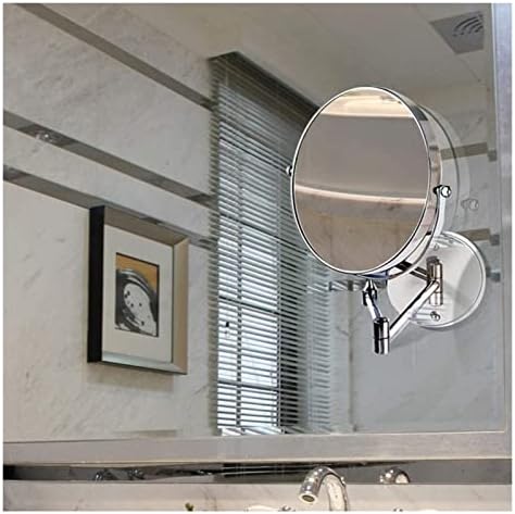 Wall-Mounted 8-Inch Double-Sided 5X Magnifying Vanity Mirror