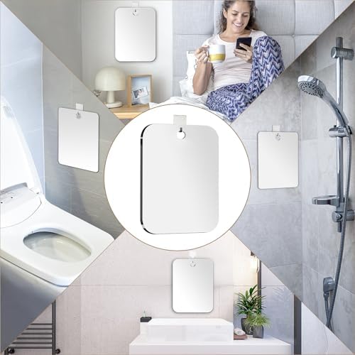 JKNEIWA 11x8 Inch Frameless Shower Mirror for Shaving and Makeup