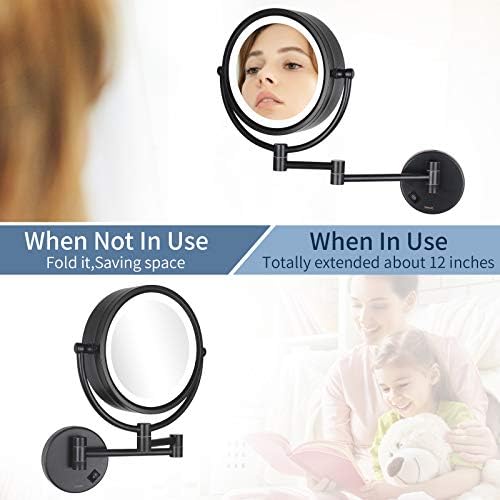 DOWRY Makeup Mirror Wall Mount with 10X Magnification