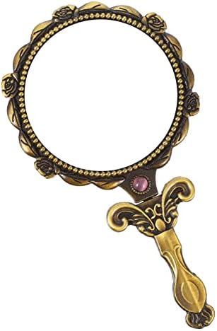 Angoily Foldable Retro Makeup Mirror with Handle