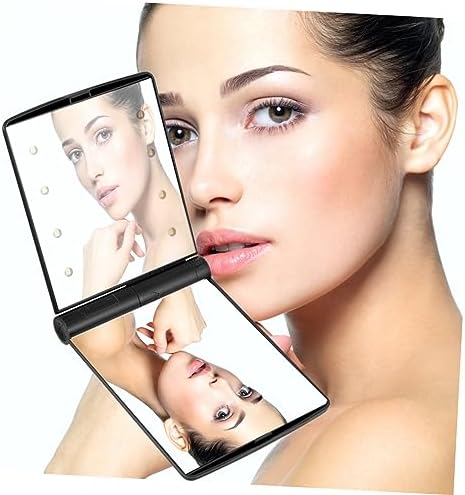 Mikinona Foldable LED Mirror for Makeup Double-Sided Beauty Mirror
