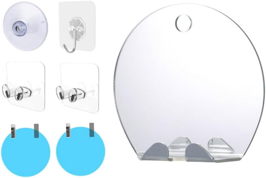 Shatterproof Acrylic Anti-Fog Shower Mirror with Hook