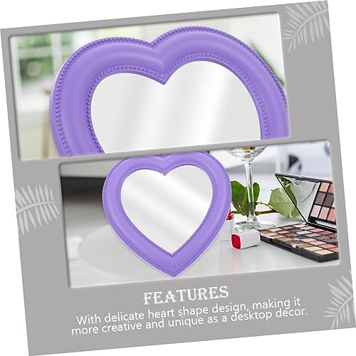 2Pcs Heart Shaped Makeup Mirror Wall Mounted Desktop Use