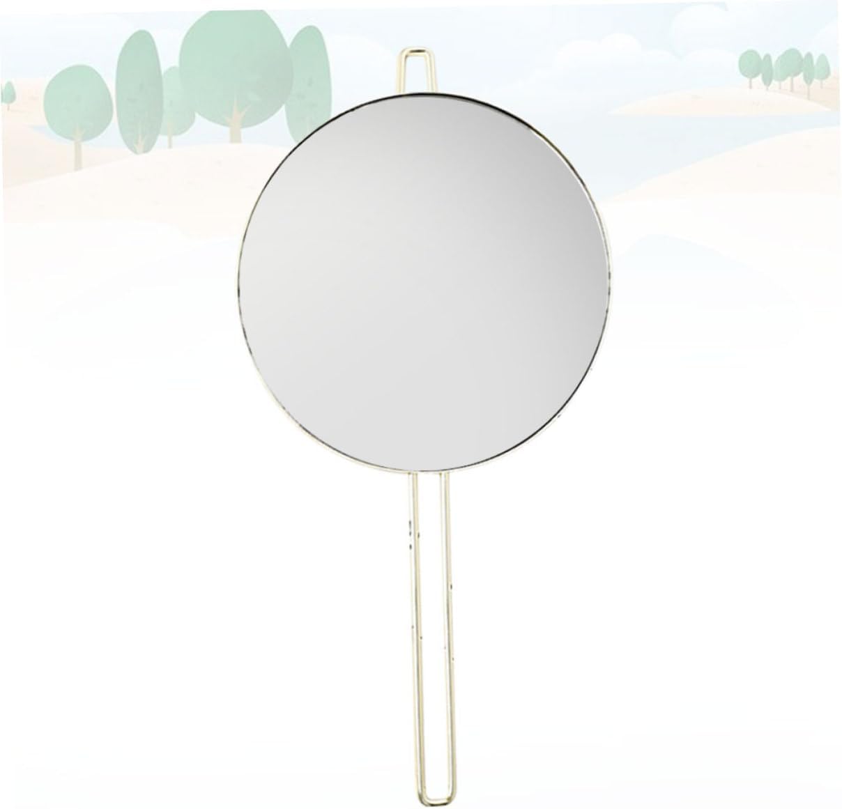 Beaupretty Handheld Round Makeup Mirror