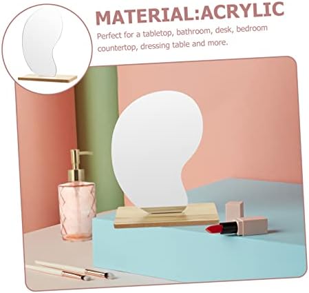 SOLUSTRE Irregular Wooden Stand Makeup Mirror