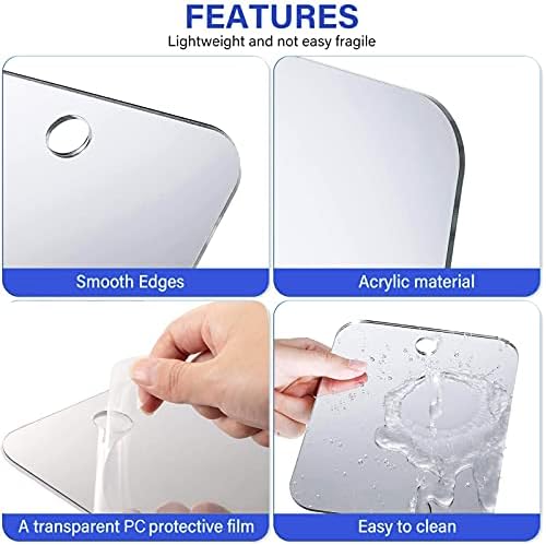 Shower Mirror with Adhesive Hook for Travel and Shaving