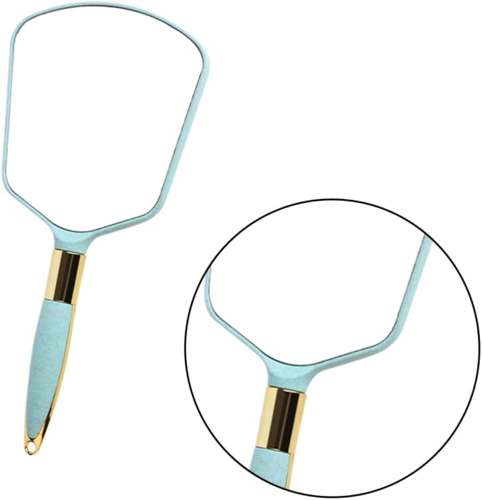 Vaguelly Portable Handheld Makeup Mirror with Chic Blue Design 1