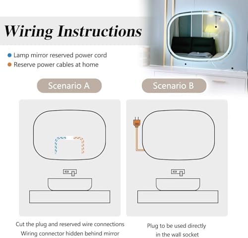 Oval Dimmable LED Vanity Mirror For Wall