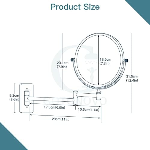 gotonovo 8 Inch Wall Mounted Makeup Mirror