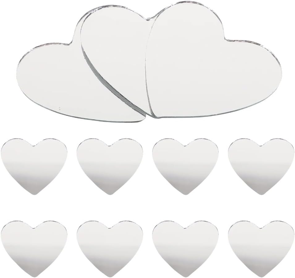 Heart-Shaped DIY Makeup Mirror with Rhinestone Frame 1