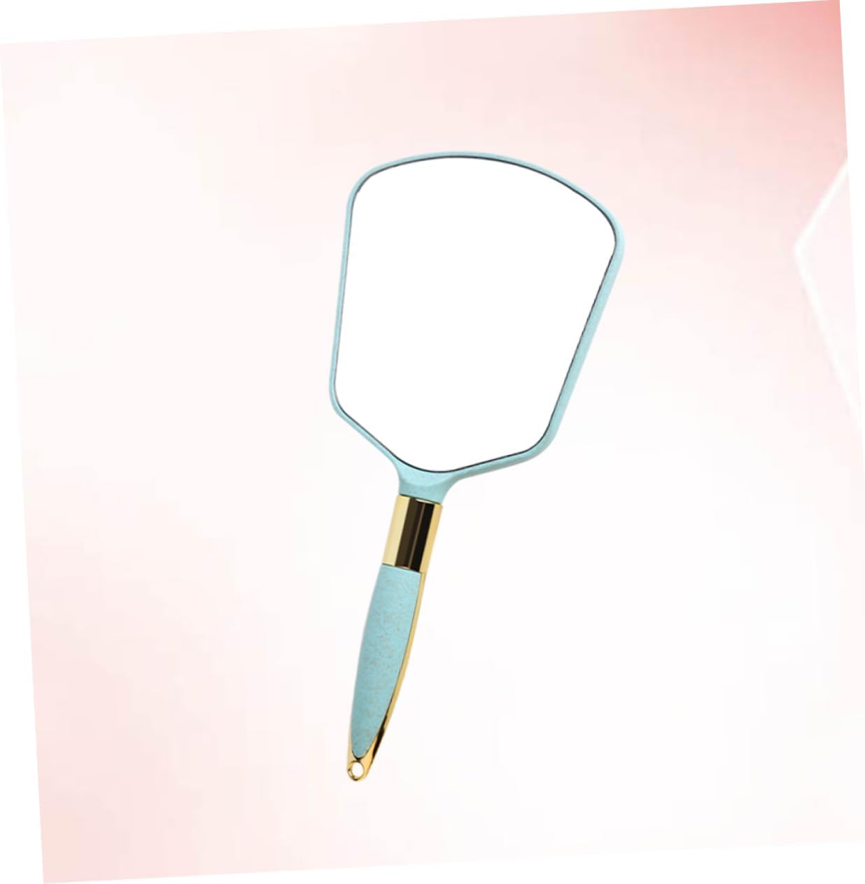 GALPADA Portable Handheld Makeup Mirror with Wall Hanging Hole Blue