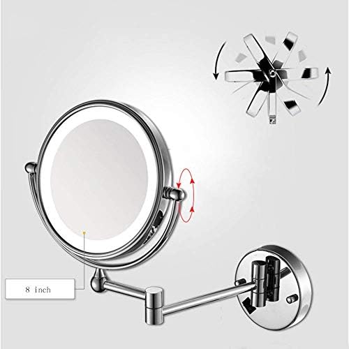 DEIHGE Wall Mounted Makeup Mirror with LED Light and Magnification