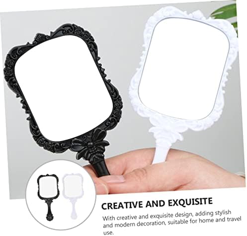 Gogogmee 2Pcs Lightweight Travel Makeup Mirror with Long Handle