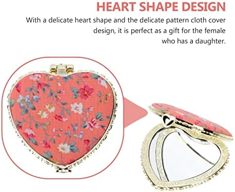 HEALLILY 2Pcs Foldable Heart Shaped Makeup Mirrors
