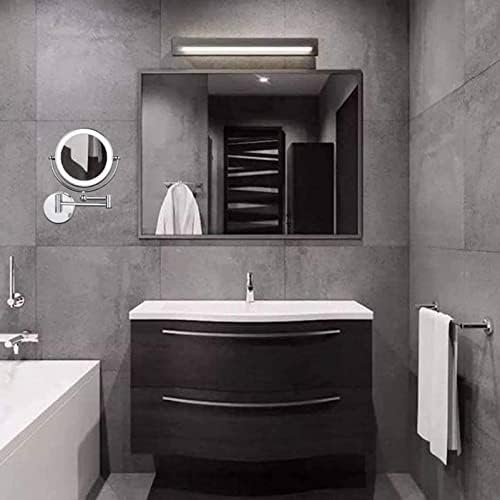 Wall Mount Makeup Mirror with 10X Magnification and LED Lights