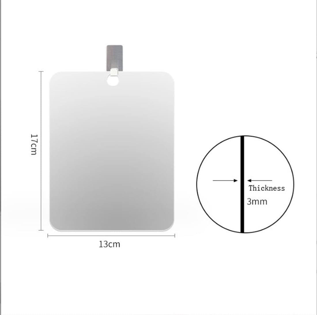 Safe Durable Fogless Shower Mirror 13x17cm 1