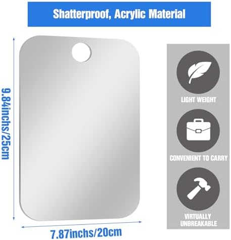Tyqour 8x10 Inch Fogless Wall Hanging Shower Mirror