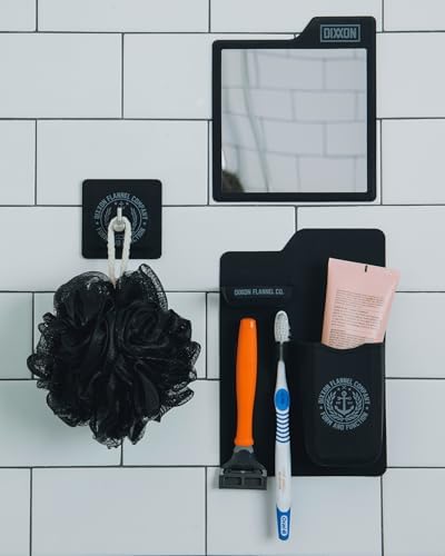 DIXXON FLANNEL CO Anti-Fog Adhesive Shower Mirror - Black