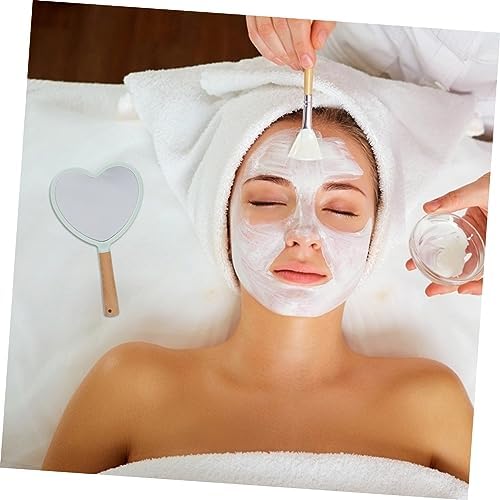 Heart Shape Handheld Makeup Mirror for Home Travel 1
