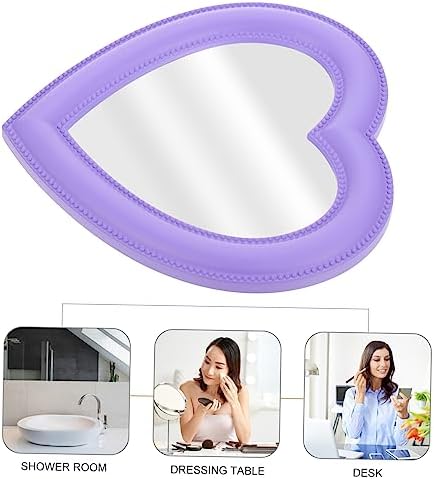 Cute Heart-Shaped Rotating Makeup Mirror