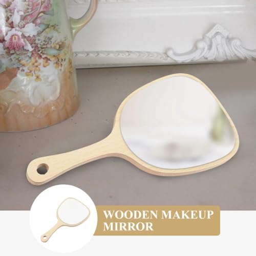 Bamboo Handheld Mirror - Wall Mounted Portable Vanity Mirror