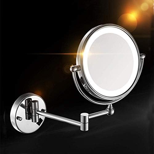 DEIHGE Wall Mounted Makeup Mirror with LED Light and Magnification