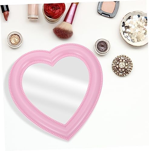 1pc Heart-Shaped Makeup Mirror Wall Mount Desktop Style