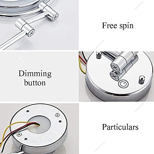 DEIHGE 8 Inch Double-Sided Magnifying Vanity Mirror with LED