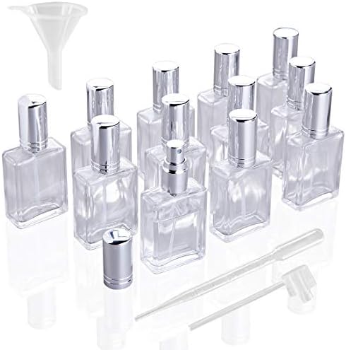 YU FENG 12pcs Refillable Glass Spray Bottles with Funnels and Dispenser