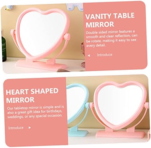 BESTYASH Heart Shaped Double Sided Makeup Mirror with Sturdy Base