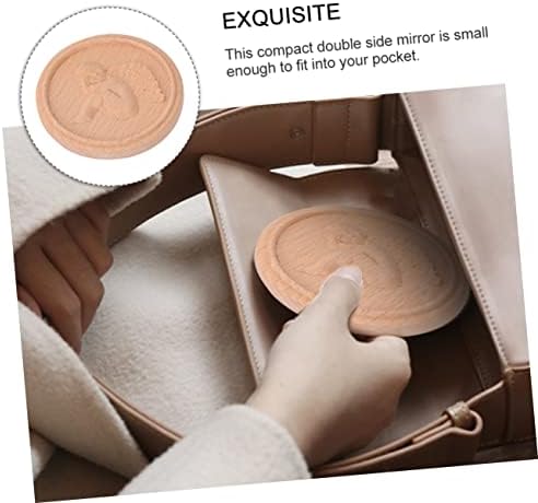 Portable Cosmetic Mirror with Retro Angel Design