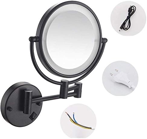 8 Inch LED Makeup Mirror with Magnification and Locking Suction