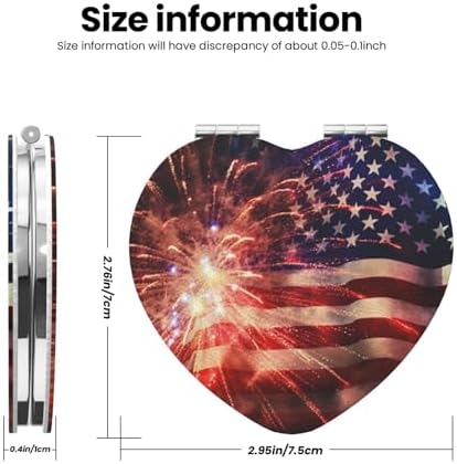 Fireworks American Flag Compact Travel Mirror