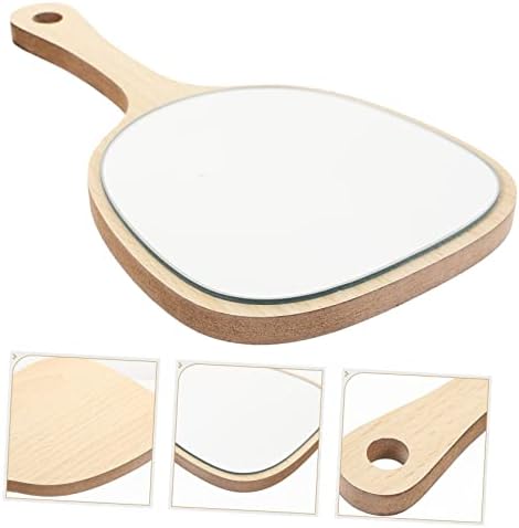 Portable Wooden Handle Mirror for Travel and Home Use 1