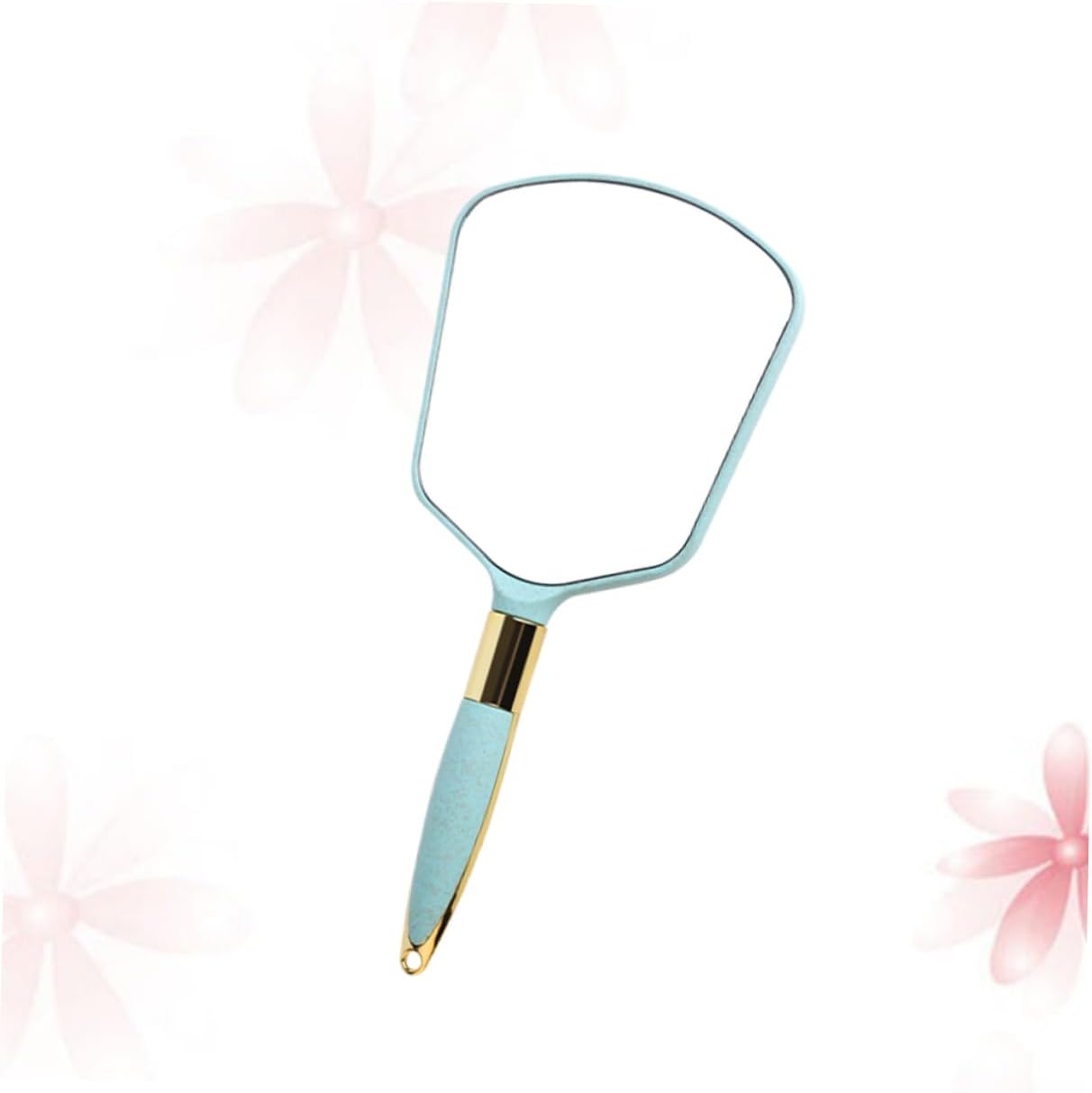 Vaguelly Portable Handheld Makeup Mirror with Chic Blue Design 1