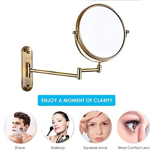 LCARY Wall Mounted Makeup Mirror with Magnification