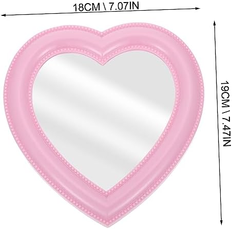 Alipis Heart-Shaped Makeup Mirror for Vanity