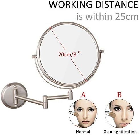 LCARY Adjustable Makeup Mirror 6inch Wall Mounted
