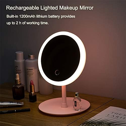 Rechargeable Lighted Makeup Mirror with 3 Bright Levels and Touch Screen