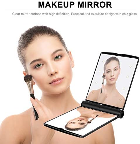 PartyKindom Foldable LED Makeup Mirror for Women