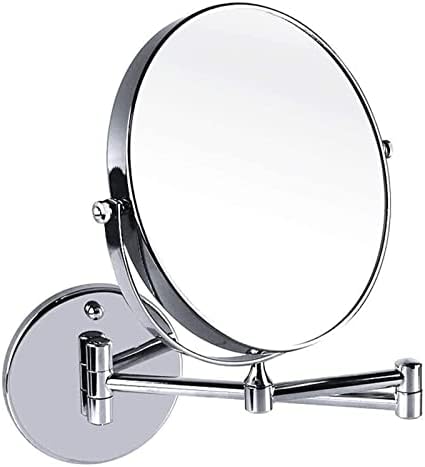Wall-Mounted 8-Inch Double-Sided 5X Magnifying Vanity Mirror