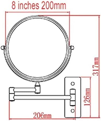 FUDGIO 8 Inch Adjustable Wall Mirror with 360 Rotation